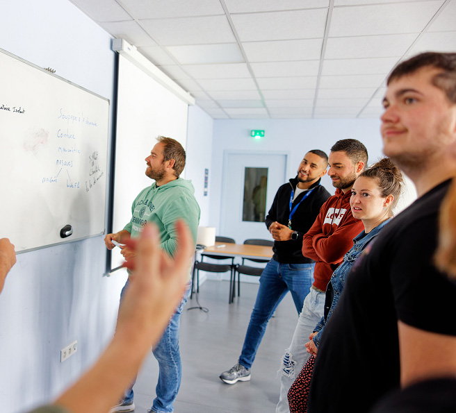 Group learning of concepts useful for carrying out operations on an industrial site