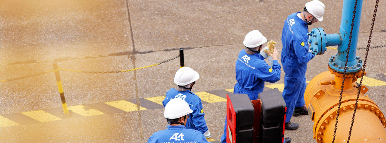 A group of trainees is completing a hands-on training course