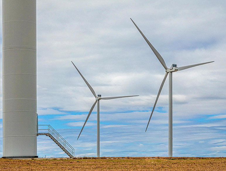 Onshore wind farm illustrating the energy transition